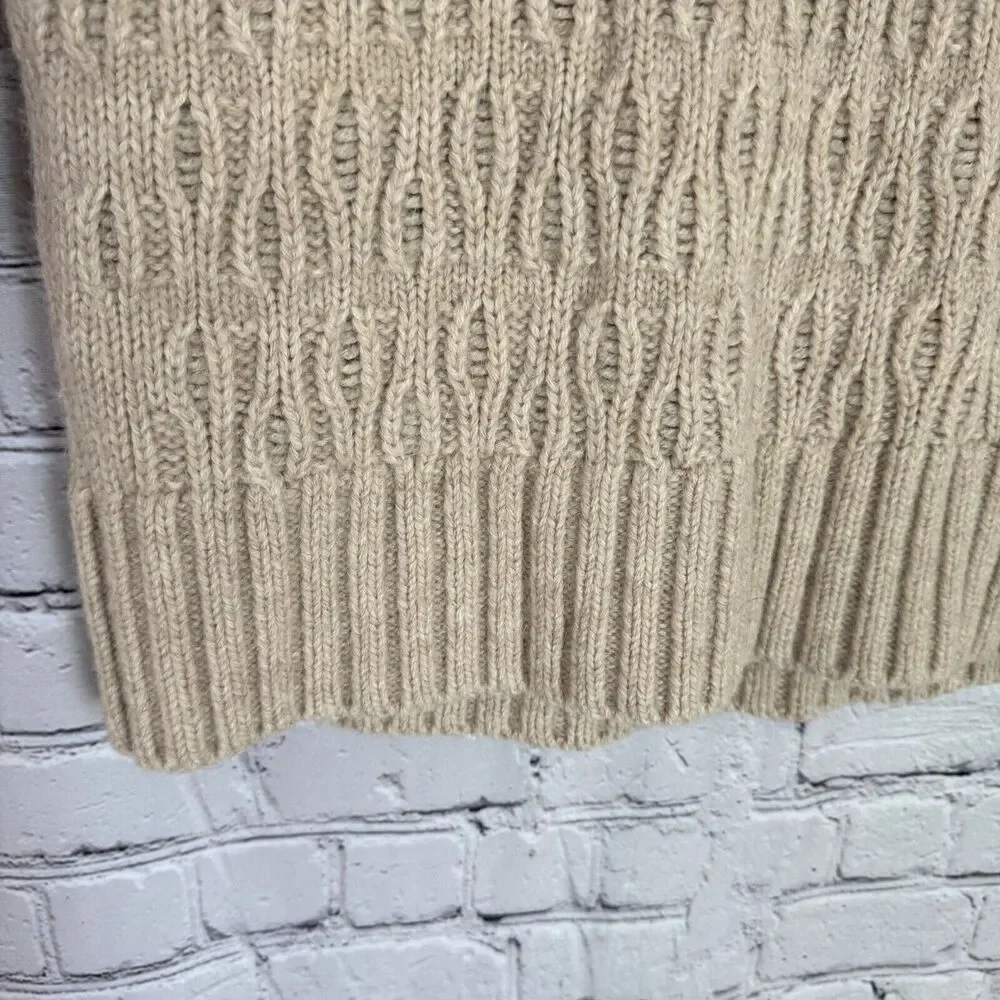 MM6 Maison Martin Margiela Cable Knit Mini Sweater Dress L Alpaca Wool Beige - Picture 7 of 13